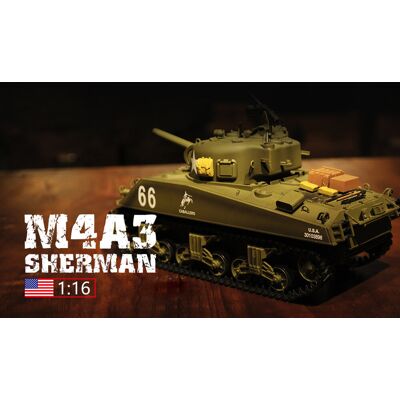 Inny producent Czołg zdalnie sterowany ASG/IR/dźwięk/dym 1:16 U.S.Medium Tank M4A3 Sherman RTR 2.4Ghz - Heng Long 3898-1B (P) Inny producent Czołg zdalnie sterowany ASG/IR/dźwięk/dym 1:16 U.S.Medium Tank M4A3 Sherman RTR 2.4Ghz - Heng Long 3898-1B (P)