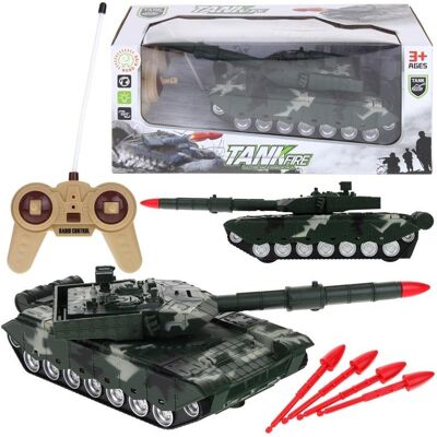Nobo Kids Czołg Zdalnie Sterowany na Pilot z Wyrzutnią Armata Tank Światło Dźwięk - Zielony Nobo Kids Czołg Zdalnie Sterowany na Pilot z Wyrzutnią Armata Tank Światło Dźwięk - Zielony