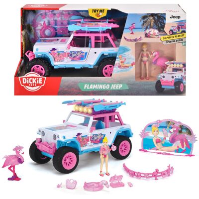 Dickie Toys - Flamingo Jeep z akcesoriami - Samochodzik 22cm dla dzieci 3+. Dickie Toys - Flamingo Jeep z akcesoriami - Samochodzik 22cm dla dzieci 3+.