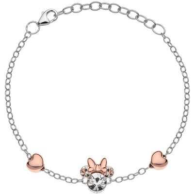 Disney - Bransoletka ze srebra z centralną figurą, która przedstawia Minnie, 17 cm, Srebro szterlingowe, Cyrkonia sześcienna Disney - Bransoletka ze srebra z centralną figurą, która przedstawia Minnie, 17 cm, Srebro szterlingowe, Cyrkonia sześcienna