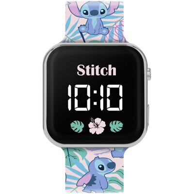 Disney Dzieci Lilo & Stitch LED kwarcowy silikonowy pasek niebieski zegarek LAS4091, wielobarwny, Nowoczesny Disney Dzieci Lilo & Stitch LED kwarcowy silikonowy pasek niebieski zegarek LAS4091, wielobarwny, Nowoczesny