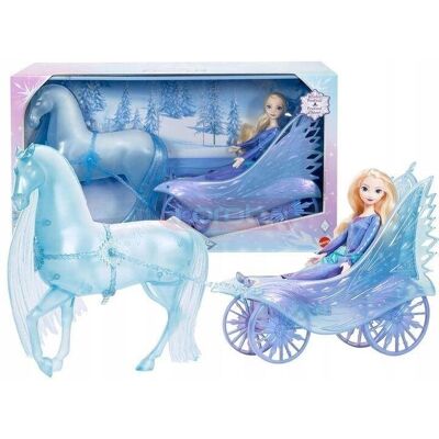 Mattel DISNEY KRAINA LODU LALKA KSIĘŻNICZKA ELSA w pięknej karocy z koniem Nokk JBG56 Mattel DISNEY KRAINA LODU LALKA KSIĘŻNICZKA ELSA w pięknej karocy z koniem Nokk JBG56