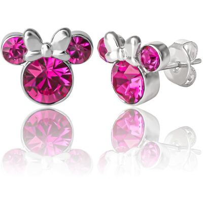 Disney Minnie Mouse Birthstone Jewelry, Silver Plated Crystal Stud Earrings for Women and Girls Mickey's 90th Birthday Anniversary (More Colors Avai.. Disney Minnie Mouse Birthstone Jewelry, Silver Plated Crystal Stud Earrings for Women and Girls Mickey's 90th Birthday Anniversary (More Colors Avai..