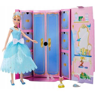 Mattel DISNEY PRINCESS LALKA KOPCIUSZEK + SZAFA + AKC Mattel DISNEY PRINCESS LALKA KOPCIUSZEK + SZAFA + AKC
