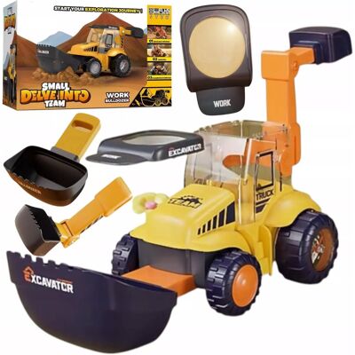 Lean Toys DLA DZIECI 4W1 EDUKACYJNA KOPARKA AKCESORIA Lean Toys DLA DZIECI 4W1 EDUKACYJNA KOPARKA AKCESORIA