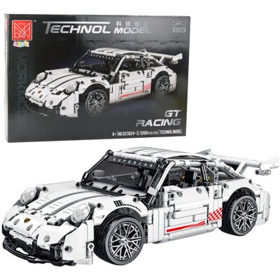 Lean Toys DLA DZIECI BIAŁY SAMOCHOD KLOCKI KONSTRUKCYJNE Lean Toys DLA DZIECI BIAŁY SAMOCHOD KLOCKI KONSTRUKCYJNE
