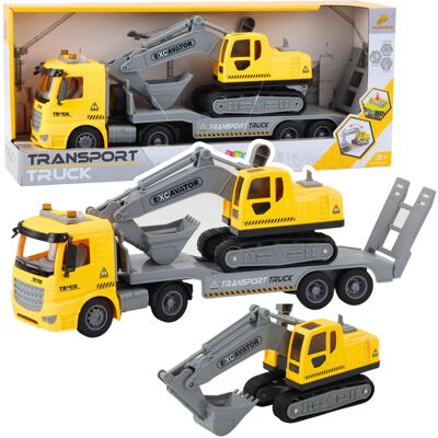 Lean Toys DLA DZIECI CIĘŻARÓWKA LAWETA KOPARKA ŚWIATŁA DŹWIĘKI ŻÓŁTA Lean Toys DLA DZIECI CIĘŻARÓWKA LAWETA KOPARKA ŚWIATŁA DŹWIĘKI ŻÓŁTA