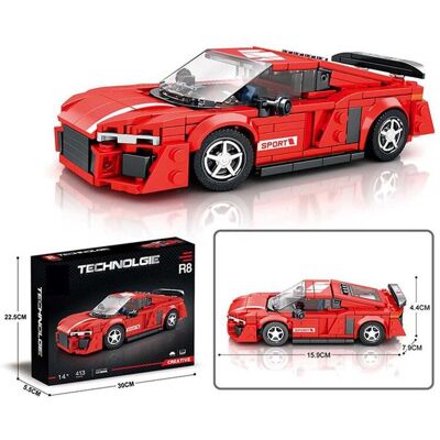 Lean Toys DLA DZIECI CZERWONE AUTO SPORTOWE KLOCKI Lean Toys DLA DZIECI CZERWONE AUTO SPORTOWE KLOCKI