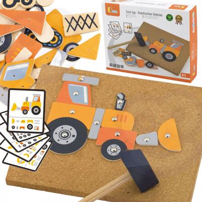 Lean Toys DLA DZIECI DREWNIANA PRZYBIJANKA POJAZDY BUDOWLANE Lean Toys DLA DZIECI DREWNIANA PRZYBIJANKA POJAZDY BUDOWLANE