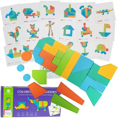 Lean Toys DLA DZIECI DREWNIANA UKŁADANKA KLOCKÓW Lean Toys DLA DZIECI DREWNIANA UKŁADANKA KLOCKÓW