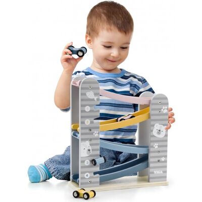 Lean Toys DLA DZIECI DREWNIANA ZJEŻDŻALNIA DLA SAMOCHODZIKÓW Lean Toys DLA DZIECI DREWNIANA ZJEŻDŻALNIA DLA SAMOCHODZIKÓW