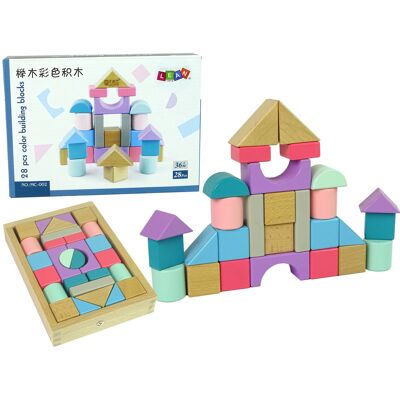 Lean Toys DLA DZIECI DREWNIANE KLOCKI PASTELOWE KOLORY Lean Toys DLA DZIECI DREWNIANE KLOCKI PASTELOWE KOLORY