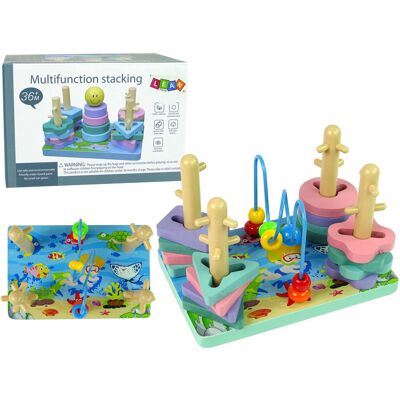 Lean Toys Dla Dzieci Drewniane Klocki Sorter Koraliki Edukacyjne Lean Toys Dla Dzieci Drewniane Klocki Sorter Koraliki Edukacyjne