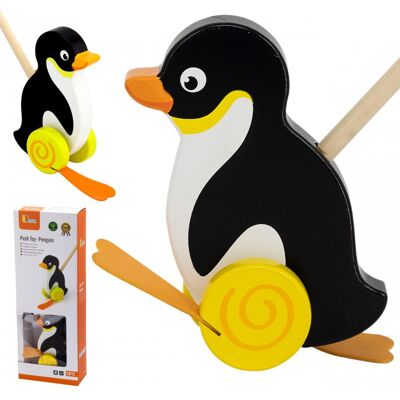 Lean Toys DLA DZIECI DREWNIANY PCHACZ PINGWIN NA KIJU Lean Toys DLA DZIECI DREWNIANY PCHACZ PINGWIN NA KIJU