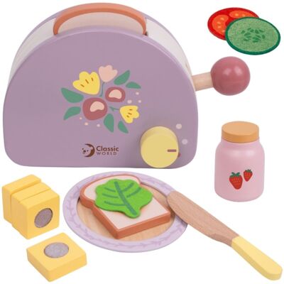 Lean Toys DLA DZIECI DREWNIANY TOSTER ŚNIADANIOWY Z AKCESORIAMI Lean Toys DLA DZIECI DREWNIANY TOSTER ŚNIADANIOWY Z AKCESORIAMI