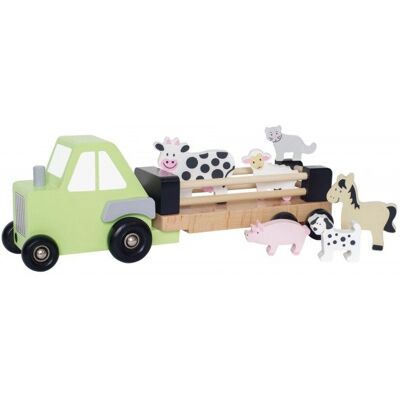 Lean Toys Dla Dzieci Drewniany Traktor Ze Zwierzętami Lean Toys Dla Dzieci Drewniany Traktor Ze Zwierzętami