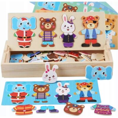 Lean Toys DLA DZIECI EDUKACYJNA Z DREWNIANYMI ZWIERZĄTKAMI SKRZYNKA Lean Toys DLA DZIECI EDUKACYJNA Z DREWNIANYMI ZWIERZĄTKAMI SKRZYNKA