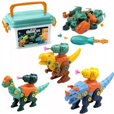 Lean Toys DLA DZIECI KLOCKI DINOZAURY Z WYRZUTNIAMI I ŚRUBOKRĘTAMI Lean Toys DLA DZIECI KLOCKI DINOZAURY Z WYRZUTNIAMI I ŚRUBOKRĘTAMI