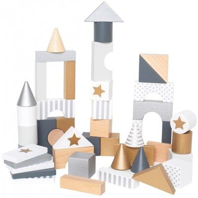 Lean Toys DLA DZIECI KLOCKI DREWNIANE SREBRNE W WIADERKU Lean Toys DLA DZIECI KLOCKI DREWNIANE SREBRNE W WIADERKU