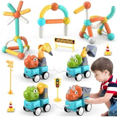Lean Toys DLA DZIECI KLOCKI MAGNETYCZNE DINOZAURY Lean Toys DLA DZIECI KLOCKI MAGNETYCZNE DINOZAURY