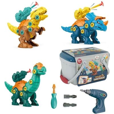 Lean Toys DLA DZIECI KONSTRUKCYJNE KLOCKI DINOZAURÓW Z WKRĘTARKĄ Lean Toys DLA DZIECI KONSTRUKCYJNE KLOCKI DINOZAURÓW Z WKRĘTARKĄ