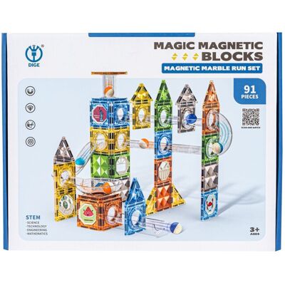 Lean Toys Dla Dzieci Konstrukcyjne Klocki Magnetyczne Tor Kulkowy Lean Toys Dla Dzieci Konstrukcyjne Klocki Magnetyczne Tor Kulkowy