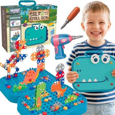 Lean Toys DLA DZIECI KONSTRUKCYJNY DINOZAUR Z KLOCKAMI Lean Toys DLA DZIECI KONSTRUKCYJNY DINOZAUR Z KLOCKAMI
