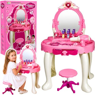 Lean Toys DLA DZIECI MAGICZNA TOALETKA DZIECIĘCA Z AKCESORIAMI Lean Toys DLA DZIECI MAGICZNA TOALETKA DZIECIĘCA Z AKCESORIAMI