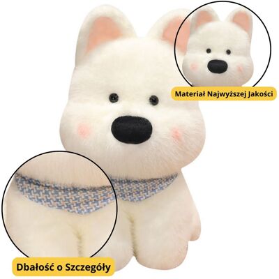 Lean Toys DLA DZIECI MASKOTKA PRZYTULANKA PIESEK Z NIEBIESKĄ CHUSTĄ Lean Toys DLA DZIECI MASKOTKA PRZYTULANKA PIESEK Z NIEBIESKĄ CHUSTĄ