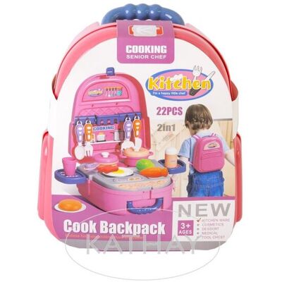Lean Toys DLA DZIECI MINI KUCHNIA ZESTAW W PLECACZKU Lean Toys DLA DZIECI MINI KUCHNIA ZESTAW W PLECACZKU