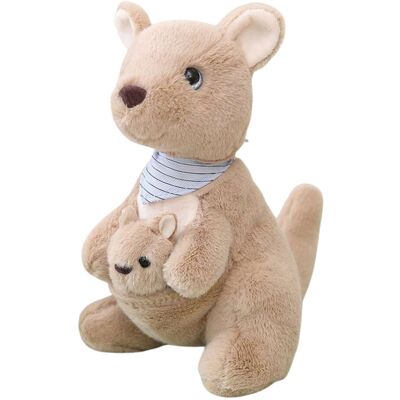 Lean Toys DLA DZIECI PLUSZOWA MASKOTKA KANGUR Z MŁODYM Lean Toys DLA DZIECI PLUSZOWA MASKOTKA KANGUR Z MŁODYM