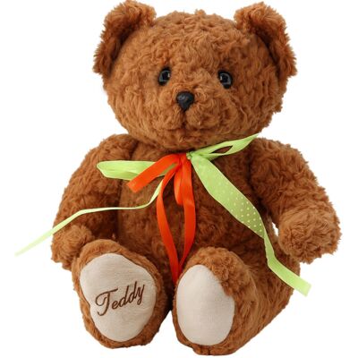 Lean Toys DLA DZIECI PLUSZOWA MASKOTKA MIŚ ZIELONO-CZERWONA KOKARDA Lean Toys DLA DZIECI PLUSZOWA MASKOTKA MIŚ ZIELONO-CZERWONA KOKARDA