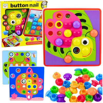 Lean Toys DLA DZIECI PUZZLE GUZIKOWE GRZYBKI Lean Toys DLA DZIECI PUZZLE GUZIKOWE GRZYBKI