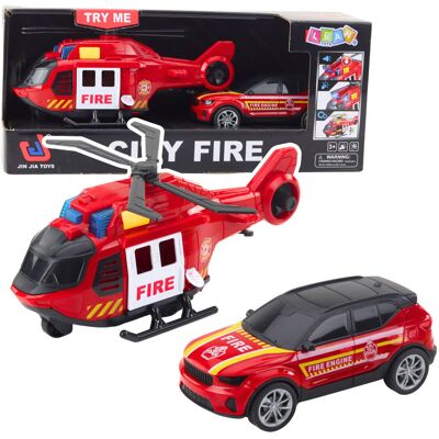 Lean Toys DLA DZIECI RATUNKOW ZESTAW HELIKOPTER I SAMOCHÓD Lean Toys DLA DZIECI RATUNKOW ZESTAW HELIKOPTER I SAMOCHÓD