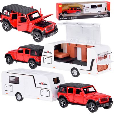 Lean Toys DLA DZIECI TERENOWY Z PRZYCZEPĄ SAMOCHÓD Lean Toys DLA DZIECI TERENOWY Z PRZYCZEPĄ SAMOCHÓD