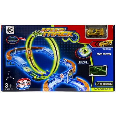 Lean Toys DLA DZIECI TOR SAMOCHODOWY ŚWIECĄCY W CIEMNOŚCI Lean Toys DLA DZIECI TOR SAMOCHODOWY ŚWIECĄCY W CIEMNOŚCI