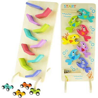 Lean Toys DLA DZIECI ZABAWKA 2W1 TOR SAMOCHODY I RYBKI Lean Toys DLA DZIECI ZABAWKA 2W1 TOR SAMOCHODY I RYBKI