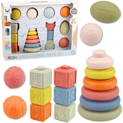 Lean Toys DLA DZIECI ZABAWKI SENSORYCZNE KLOCKI Lean Toys DLA DZIECI ZABAWKI SENSORYCZNE KLOCKI