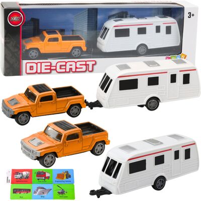 Lean Toys DLA DZIECI ZESTAW SAMOCHÓD METALOWY Z KAMPEREM Lean Toys DLA DZIECI ZESTAW SAMOCHÓD METALOWY Z KAMPEREM