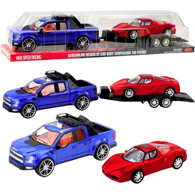 Lean Toys DLA DZIECI ZESTAW SAMOCHÓD TERENOWY Z LAWETĄ Lean Toys DLA DZIECI ZESTAW SAMOCHÓD TERENOWY Z LAWETĄ