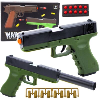 Lean Toys DLA DZIECI ZIELONY PISTOLET Z NABOJAMI PIANKOWYMI Lean Toys DLA DZIECI ZIELONY PISTOLET Z NABOJAMI PIANKOWYMI