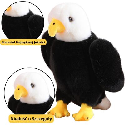 Lean Toys DLA NAJMŁODSZYCH PLUSZOWY ORZEŁ CZARNO BIAŁY Lean Toys DLA NAJMŁODSZYCH PLUSZOWY ORZEŁ CZARNO BIAŁY