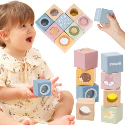 Lean Toys DLA NAJMŁODSZYCH ZESTAW KLOCKÓW SENSORYCZNYCH Lean Toys DLA NAJMŁODSZYCH ZESTAW KLOCKÓW SENSORYCZNYCH