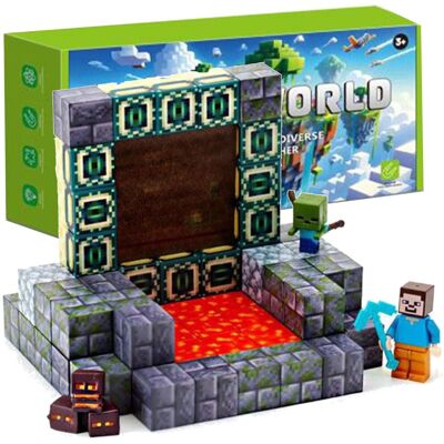 Doris Magnetyczne Klocki Konstrukcyjne, 64 Elementy, Kolorowe Kostki Piksele Sześciany 2 cm Portal + 3 figurki, Zestaw Edukacyjny dla Dzieci 3+ Doris Magnetyczne Klocki Konstrukcyjne, 64 Elementy, Kolorowe Kostki Piksele Sześciany 2 cm Portal + 3 figurki, Zestaw Edukacyjny dla Dzieci 3+
