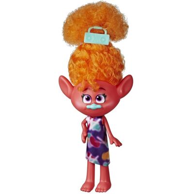 Hasbro DreamWorks Trolls Styling DJ Fashion lalka ze zdejmowaną sukienką i ozdobą do włosów, inspirowana filmem Trolls World Tour, dla dziewczynek od 4 lat Hasbro DreamWorks Trolls Styling DJ Fashion lalka ze zdejmowaną sukienką i ozdobą do włosów, inspirowana filmem Trolls World Tour, dla dziewczynek od 4 lat