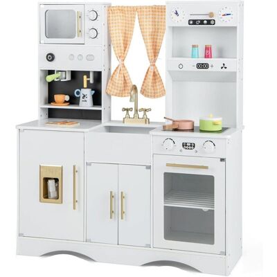 COSTWAY Drewniana Kuchnia Dla Dzieci Zabawka 102 X 35 X 110 Cm COSTWAY Drewniana Kuchnia Dla Dzieci Zabawka 102 X 35 X 110 Cm