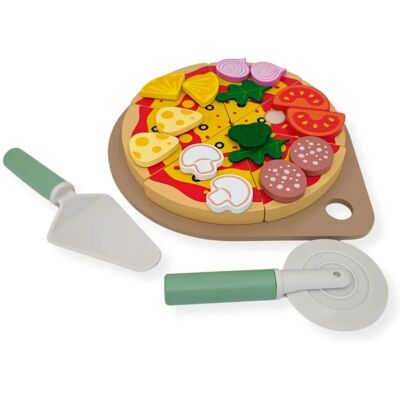 Drewniana pizza zabawka z akcesoriami – Kabi 3+ Drewniana pizza zabawka z akcesoriami – Kabi 3+