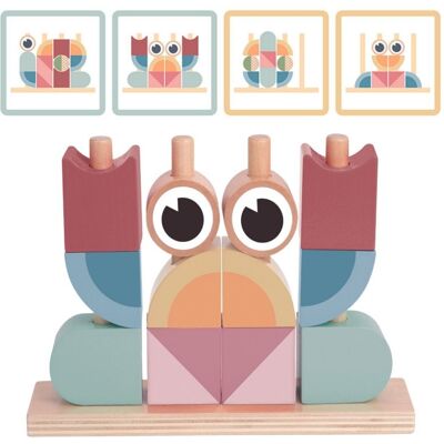 Lean Toys Drewniana Układanka Krab Klocki Bloki Pastelowy Lean Toys Drewniana Układanka Krab Klocki Bloki Pastelowy