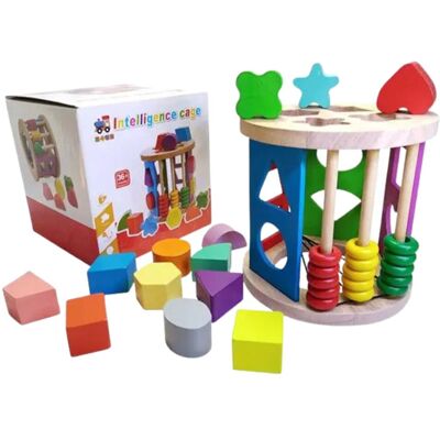 Inny producent Drewniana Układanka Montessori Sorter Nauka Figur Geometria Liczydło Zestaw Inny producent Drewniana Układanka Montessori Sorter Nauka Figur Geometria Liczydło Zestaw