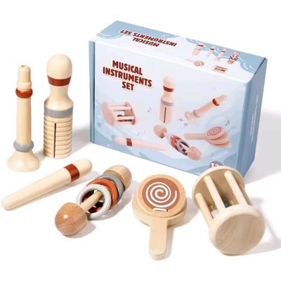 Yung Hsin Hang Drewniane instrumenty muzyczne dla dzieci – zestaw 6 elementów Zabawka sensoryczna Montessori Yung Hsin Hang Drewniane instrumenty muzyczne dla dzieci – zestaw 6 elementów Zabawka sensoryczna Montessori